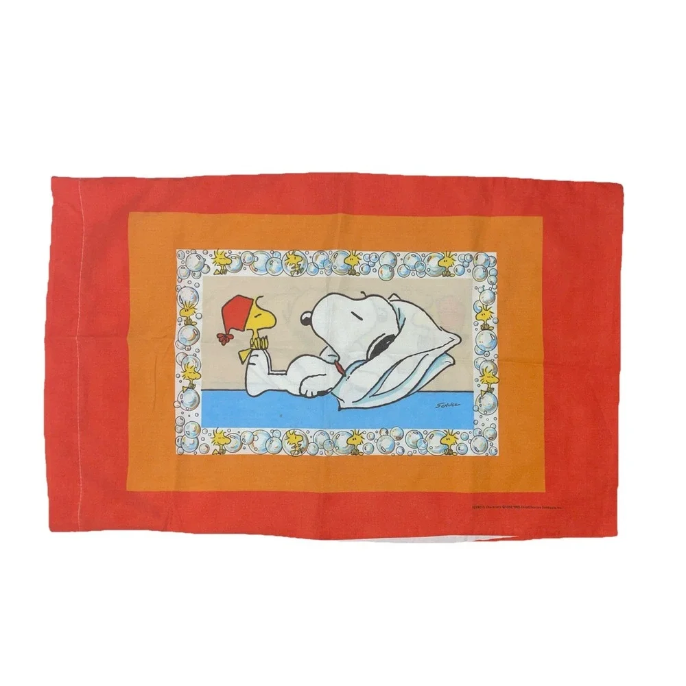 Rare Vintage Peanuts Snoopy‎ Twin Bedspread Cover Dreaming At The Beach
